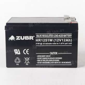 Аккумулятор ZUBR (12 Ah,12 V) AGM 151x98x94 4 кг 0