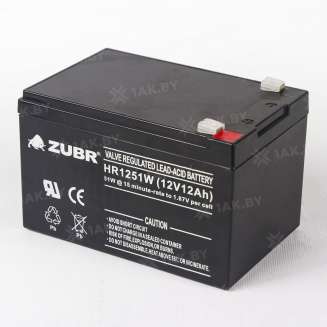 Аккумулятор ZUBR (12 Ah,12 V) AGM 151x98x94 4 кг 1
