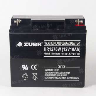 Аккумулятор ZUBR (18 Ah,12 V) AGM 181x77x167 5.7 кг 2
