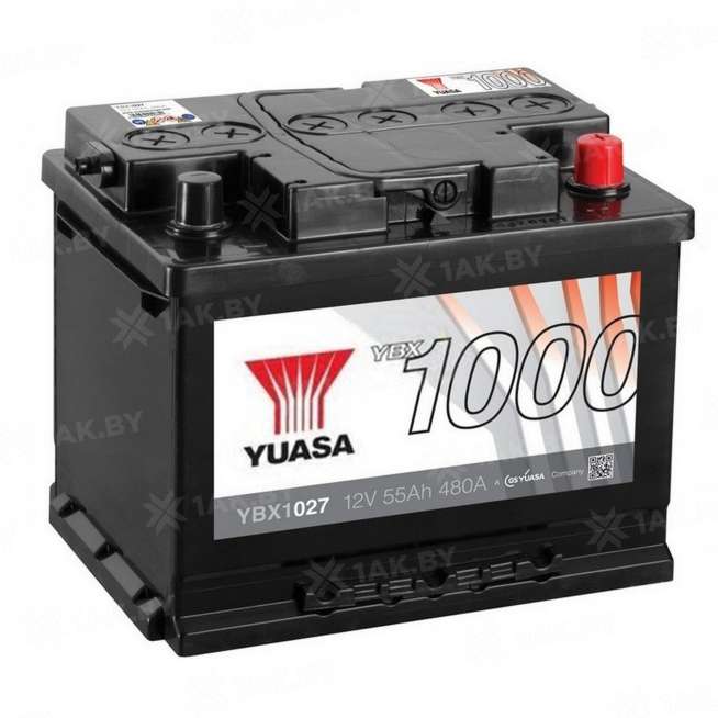 Аккумулятор YUASA (55 Ah) 480 A, 12 V Обратная, R+ L2 0