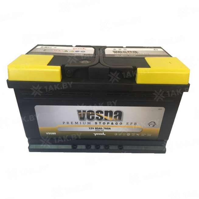 Аккумулятор VESNA EFB (80 Ah) 760 A, 12 V Обратная, R+ L4 0