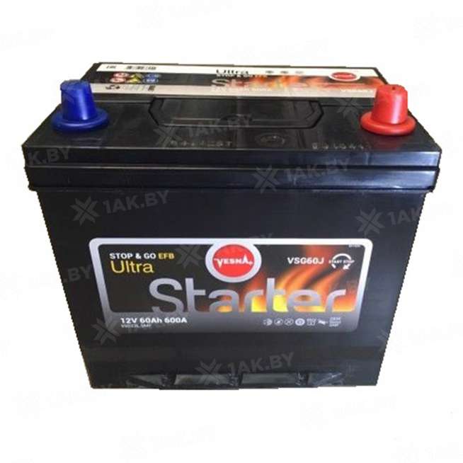 Аккумулятор VESNA ASIA (60 Ah) 600 A, 12 V Обратная, R+ D23 0