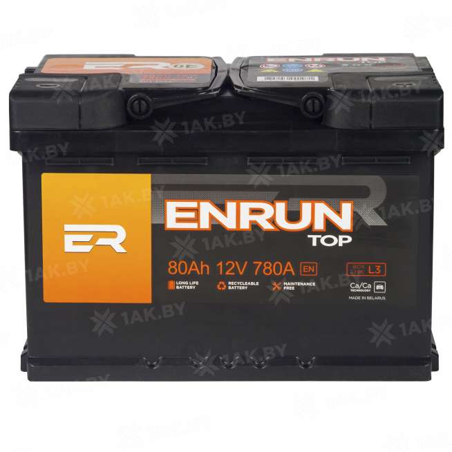 Аккумулятор ENRUN TOP (80 Ah) 780 A, 12 V Обратная, R+ L3 EN800P 1