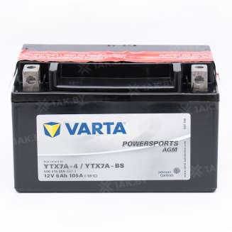 Аккумулятор Varta Powersports AGM (6 Ah) 105 A, 12 V Прямая, L+ YTX7A-BS 506015005-549629 0