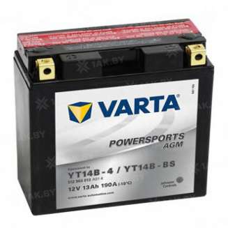 Аккумулятор Varta Powersports AGM (12 Ah) 190 A, 12 V Обратная, R+ YT14B-4 512903013-549658 0