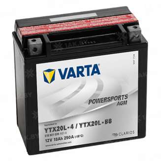 Аккумулятор Varta Powersports AGM (18 Ah) 250 A, 12 V Обратная, R+ YTX20L-BS 518901026-549676 0