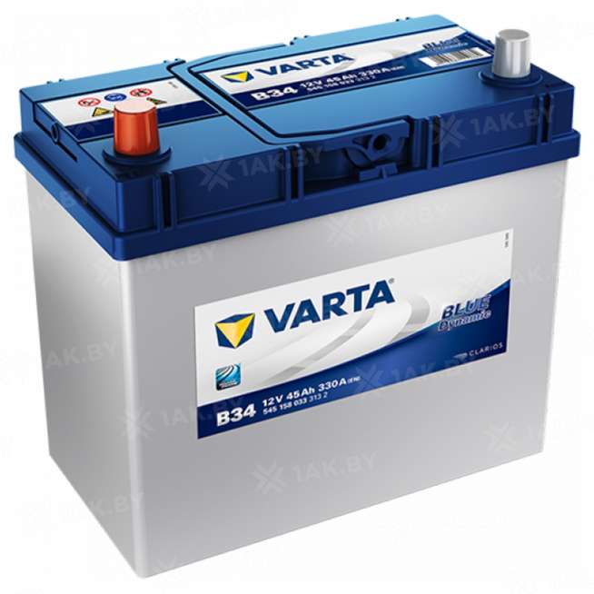Аккумулятор VARTA Blue Dynamic (45 Ah) 330 A, 12 V Прямая, L+ B24 545158 0