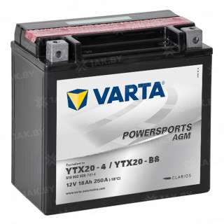 Аккумулятор для мотоцикла Varta Powersports AGM (18 Ah) 250 A, 12 V Прямая, L+ YTX20-BS 518902026-549677 Аккумулятор для мотоцикла Varta Powersports AGM (18 Ah) 250 A, 12 V Прямая, L+ YTX20-BS 518902026-549677