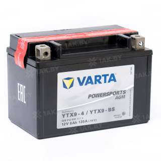 Аккумулятор для мотоцикла Varta Powersports AGM (8 Ah) 135 A, 12 V Прямая, L+ YTX9-BS 508012008-549635 Аккумулятор для мотоцикла Varta Powersports AGM (8 Ah) 135 A, 12 V Прямая, L+ YTX9-BS 508012008-549635