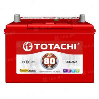 Аккумулятор TOTACHI (80 Ah) 600 A, 12 V Обратная, R+ D26