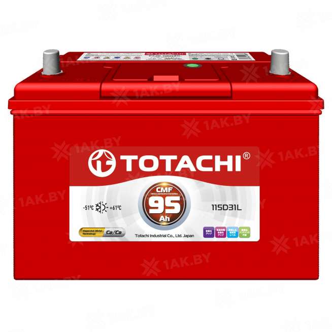 Аккумулятор TOTACHI (95 Ah) 750 A, 12 V Прямая, L+ D31 0