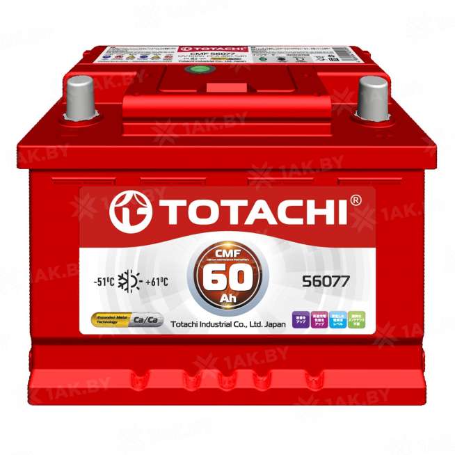 Аккумулятор TOTACHI (60 Ah) 480 A, 12 V Прямая, L+ LB2 0