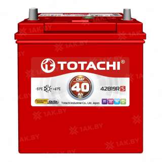 Аккумулятор TOTACHI (40 Ah) 330 A, 12 V Обратная, R+ B19 Аккумулятор TOTACHI (40 Ah) 330 A, 12 V Обратная, R+ B19