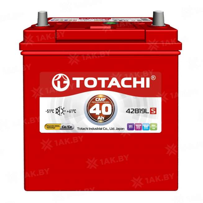 Аккумулятор TOTACHI (40 Ah) 330 A, 12 V Прямая, L+ B19 0