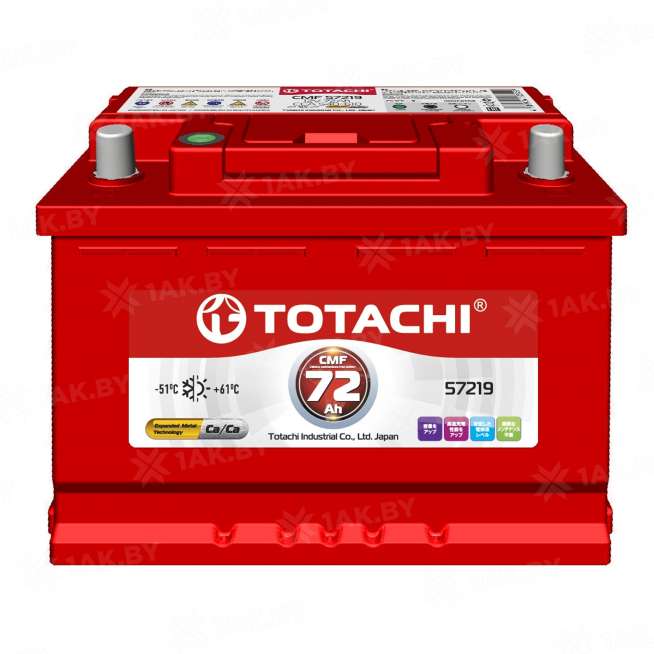 Аккумулятор TOTACHI (72 Ah) 540 A, 12 V Прямая, L+ L3 0