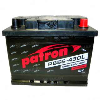 Аккумулятор Patron PB (55 Ah) 430 A, 12 V Обратная, R+ L2 Аккумулятор Patron PB (55 Ah) 430 A, 12 V Обратная, R+ L2