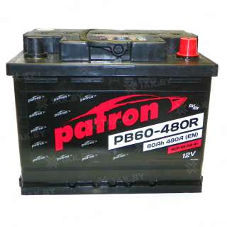 Аккумулятор Patron PB (60 Ah) 480 A, 12 V Обратная, R+ L2 Аккумулятор Patron PB (60 Ah) 480 A, 12 V Обратная, R+ L2