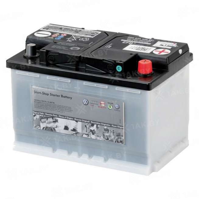 Аккумулятор Volkswagen EC EFB (69 Ah) 680 A, 12 V Обратная, R+ L5 0