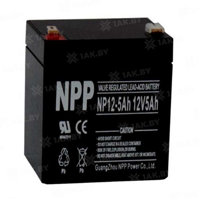 Аккумулятор NPP для ИБП, детского электромобиля, эхолота (5 Ah,12 V) AGM 89x69x101 1.58 кг 4