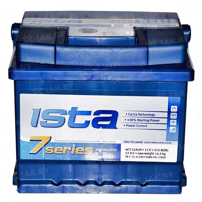 Аккумулятор ISTA 7 Series (52 Ah) 510 A, 12 V Обратная, R+ LB1 0