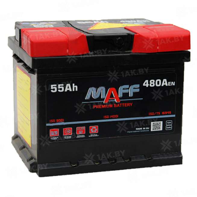 Аккумулятор MAFF Premium (55 Ah) 480 A, 12 V Прямая, L+ LB1 0