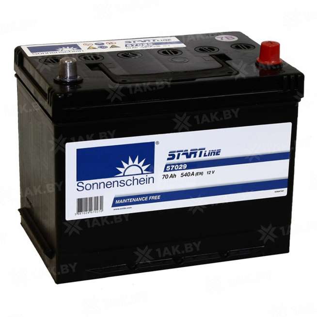 Аккумулятор SONNENSCHEIN (70 Ah) 500 A, 12 V Обратная, R+ D26 0