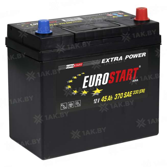 Аккумулятор EUROSTART Asia (45 Ah) 330 A, 12 V Обратная, R+ B24 EU450JE 1