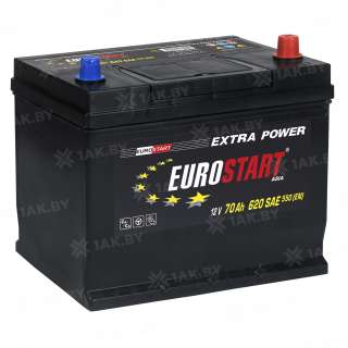 Аккумулятор EUROSTART Asia (70 Ah) 550 A, 12 V Обратная, R+ D26 EU700JE Аккумулятор EUROSTART Asia (70 Ah) 550 A, 12 V Обратная, R+ D26 EU700JE