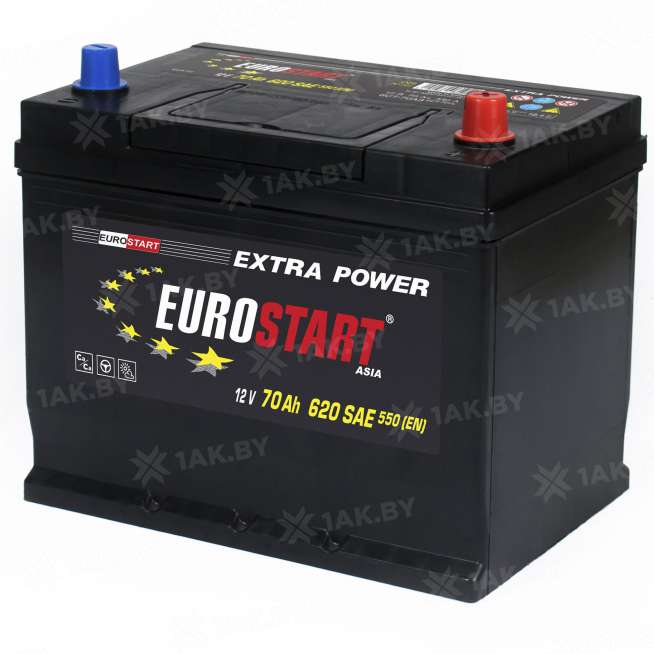 Аккумулятор EUROSTART Asia (70 Ah) 550 A, 12 V Обратная, R+ D26 EU700JE 1