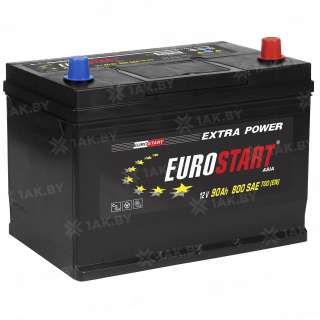 Аккумулятор EUROSTART Asia (90 Ah) 700 A, 12 V Обратная, R+ D31 EU900JE Аккумулятор EUROSTART Asia (90 Ah) 700 A, 12 V Обратная, R+ D31 EU900JE