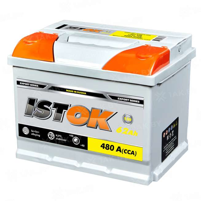 Аккумулятор ISTOK (62 Ah) 480 A, 12 V Обратная, R+ L2 0