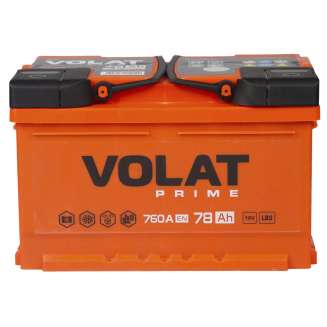 Аккумулятор VOLAT Prime (78 Ah) 760 A, 12 V Обратная, R+ LB3 VP780 1
