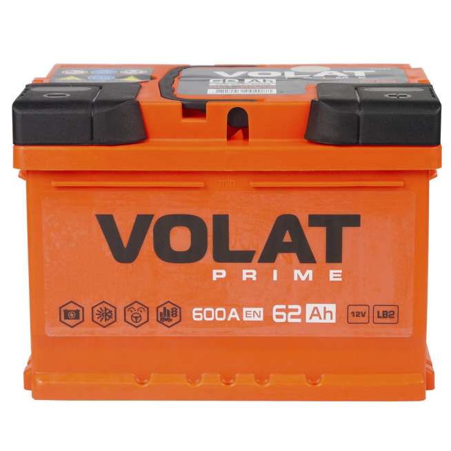 Аккумулятор VOLAT Prime (62 Ah) 600 A, 12 V Обратная, R+ LB2 VP620 2