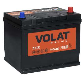 Аккумулятор VOLAT Prime Asia (75 Ah) 740 A, 12 V Обратная, R+ D26 VP750J 0