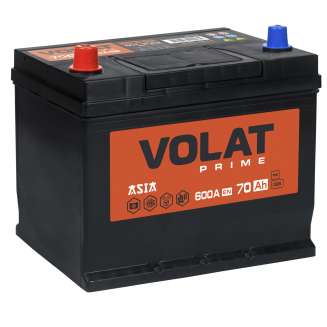 Аккумулятор VOLAT Prime Asia (70 Ah) 600 A, 12 V Прямая, L+ D26 VP701J 1