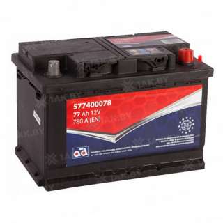 Аккумулятор AD (77 Ah) 780 A, 12 V Обратная, R+ L3 Аккумулятор AD (77 Ah) 780 A, 12 V Обратная, R+ L3