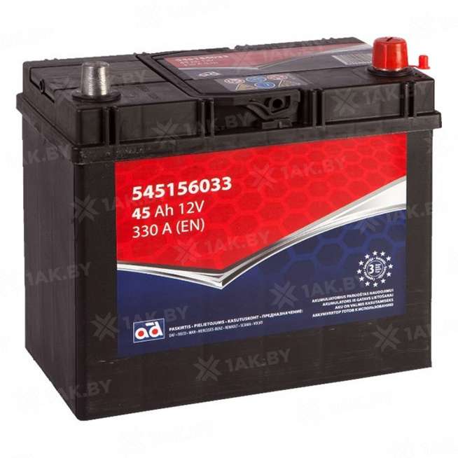 Аккумулятор AD (45 Ah) 330 A, 12 V Обратная, R+ B24 0
