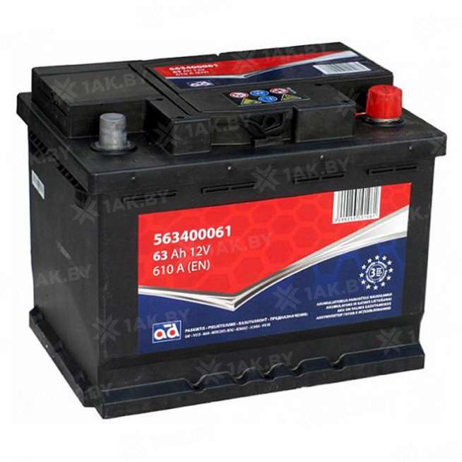 Аккумулятор AD (63 Ah) 610 А, 12 V Обратная, R+ L2 0