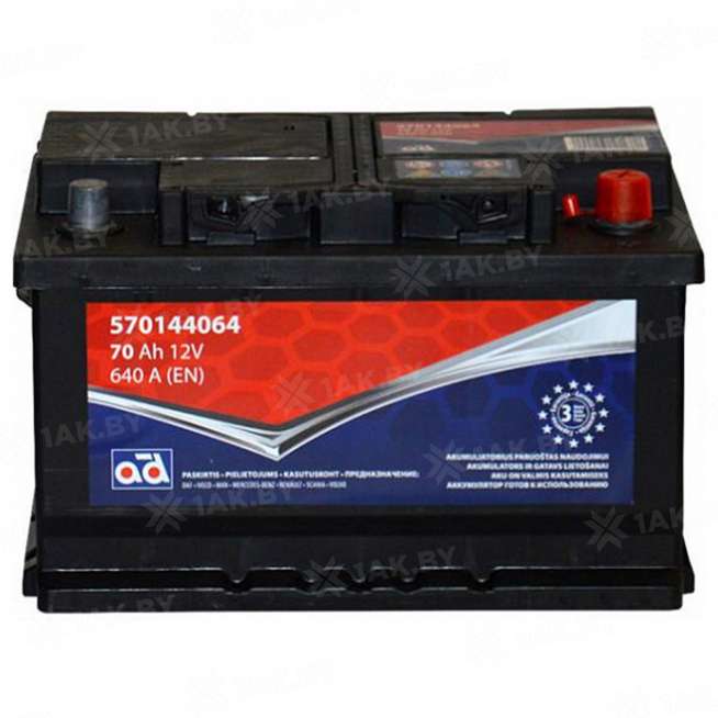 Аккумулятор AD (70 Ah) 640 A, 12 V Обратная, R+ LB3 0
