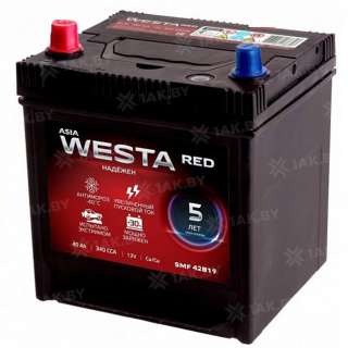 Аккумулятор WESTA JIS SMF (40 Ah) 340 A, 12 V Прямая, L+ B19 Аккумулятор WESTA JIS SMF (40 Ah) 340 A, 12 V Прямая, L+ B19