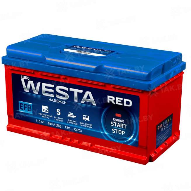 Аккумулятор WESTA RED (110 Ah) 880 A, 12 V Прямая, L+ L5 0