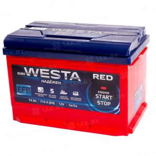Аккумулятор WESTA RED (74 Ah) 710 A, 12 V Прямая, L+ LB3 Аккумулятор WESTA RED (74 Ah) 710 A, 12 V Прямая, L+ LB3