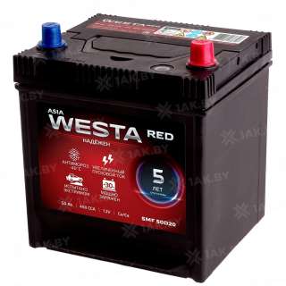 Аккумулятор WESTA JIS SMF (50 Ah) 450 A, 12 V Обратная, R+ L1 Аккумулятор WESTA JIS SMF (50 Ah) 450 A, 12 V Обратная, R+ L1