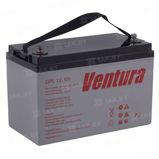 Аккумулятор VENTURA для ИБП, детского электромобиля, эхолота (100 Ah,12 V) AGM 329x171x215 30.5 кг 0