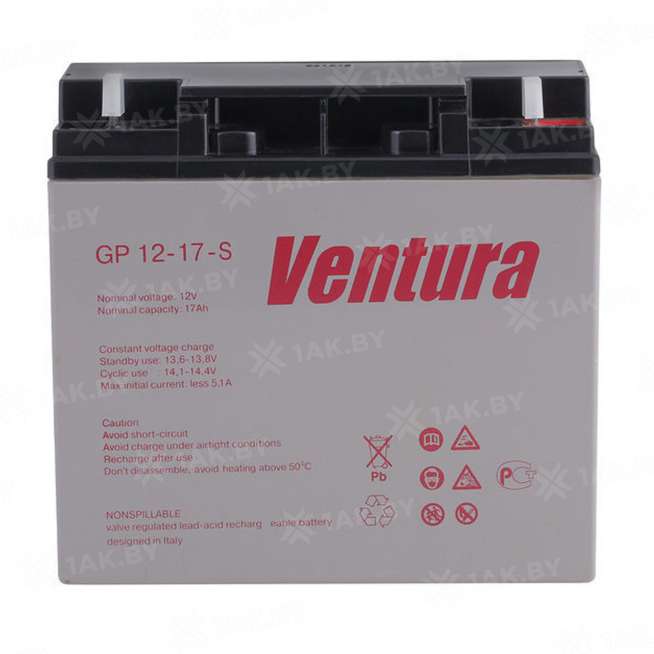 Аккумулятор VENTURA для ИБП, детского электромобиля, эхолота (17 Ah,12 V) AGM 181x77x167 4.8 кг 0