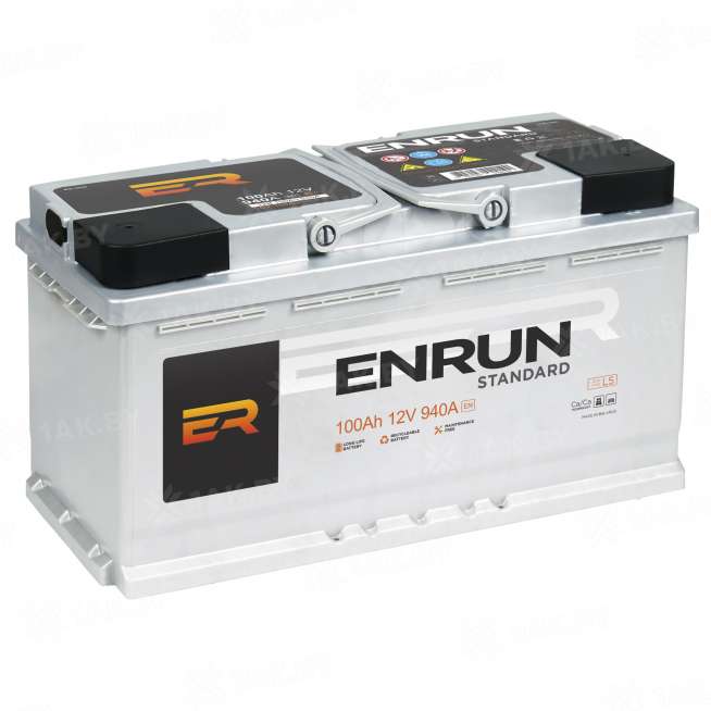 Аккумулятор ENRUN STANDARD (100 Ah) 940 A, 12 V Обратная, R+ L5 EN1000S 1