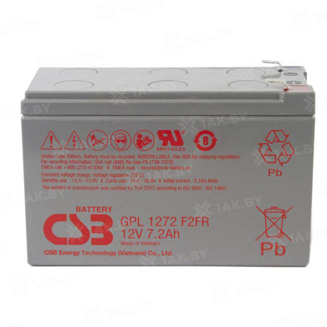 Аккумулятор для ИБП CSB (7.2 Ah) , 12 V  GPL1272F2FR 0