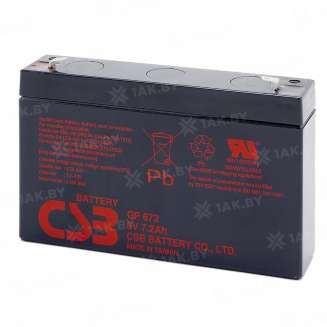 Аккумулятор CSB (7.2 Ah,6 V) AGM 151x34x100 1.22 кг 0