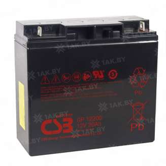 Аккумулятор CSB для ИБП, детского электромобиля, эхолота (20 Ah,12 V) AGM 181x77x167 6.4 кг 0