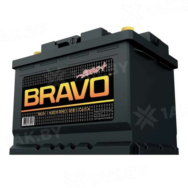 Аккумулятор BRAVO 6СТ (55 Ah) 430 A, 12 V Прямая, L+ L2 0